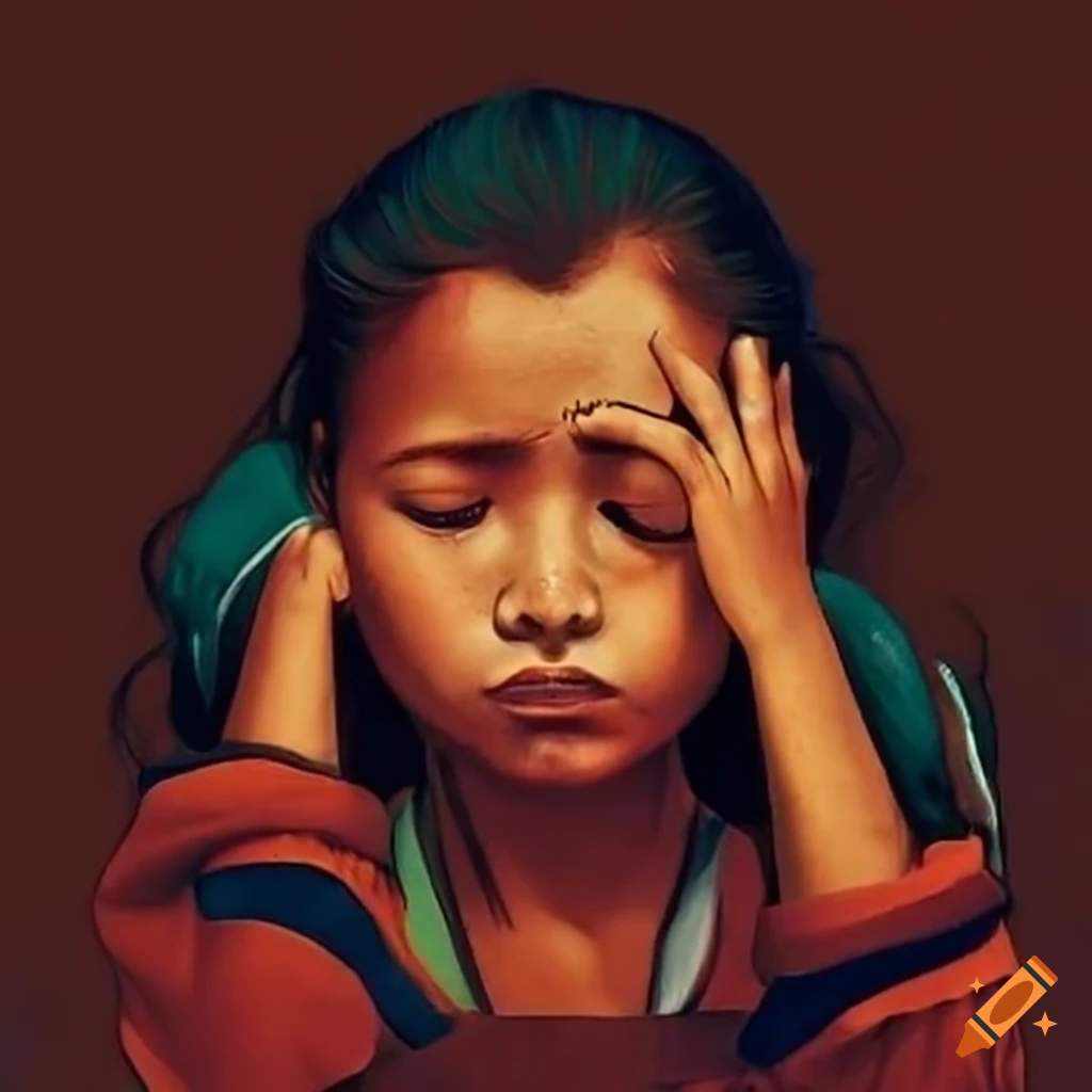 Portrait of tired nepalese students studying on Craiyon