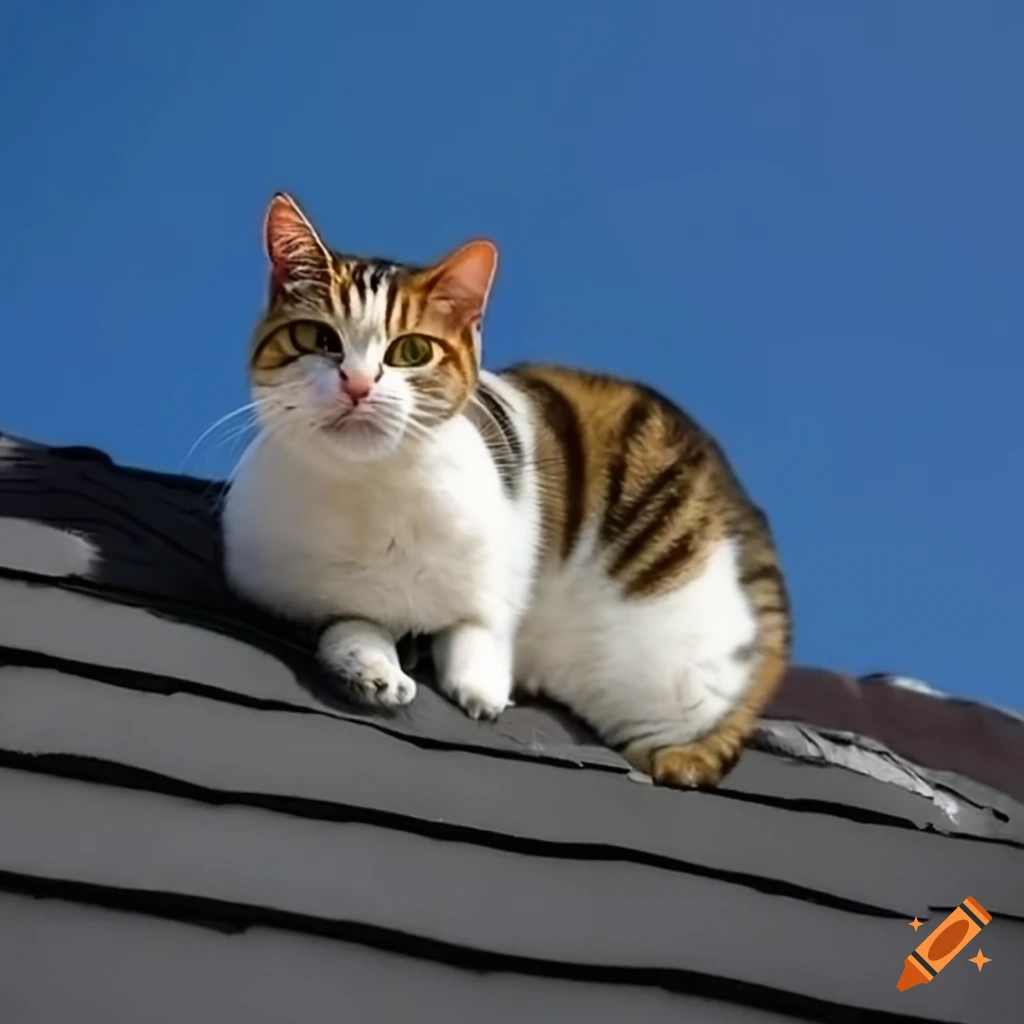 Cat sitting on a rooftop