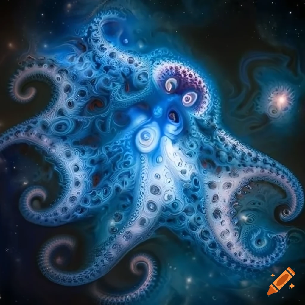 fractal octopus in a space nebula