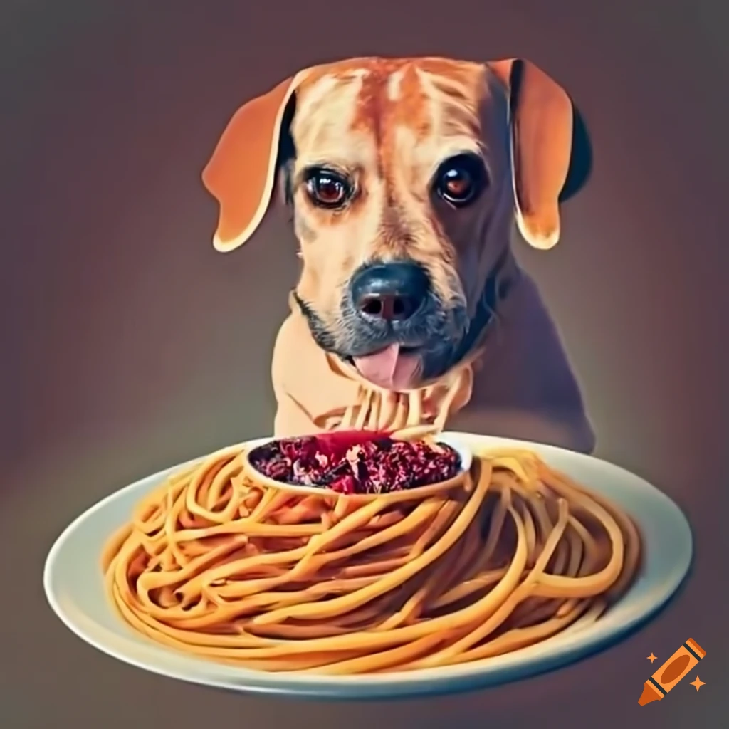 Dog Eating Spaghetti On Craiyon