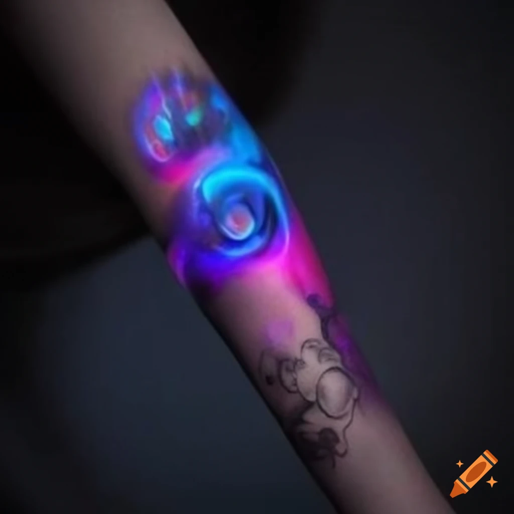 Blue Luminous Tattoo Stickers Glow In Dark Adventure - Temu