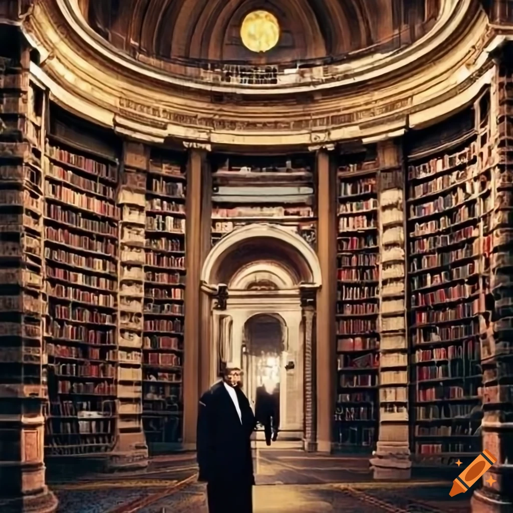 film poster of a New York detective in a library