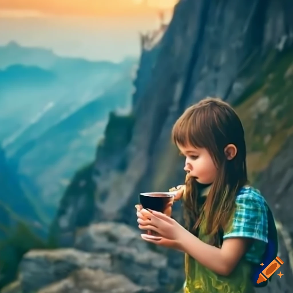 couple drinking tea in mountain ravine