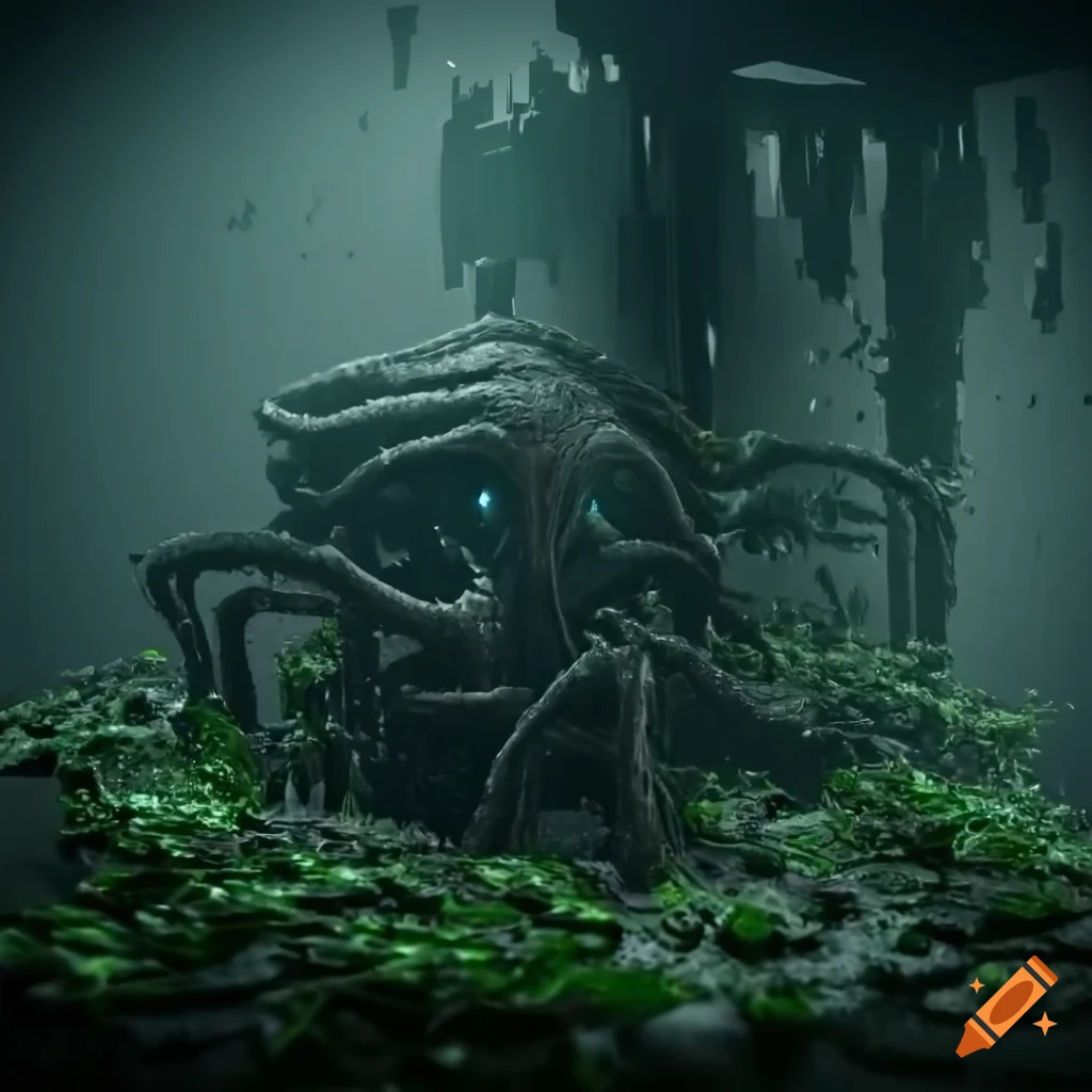 2D game character inspired by HR Giger's alien artwork