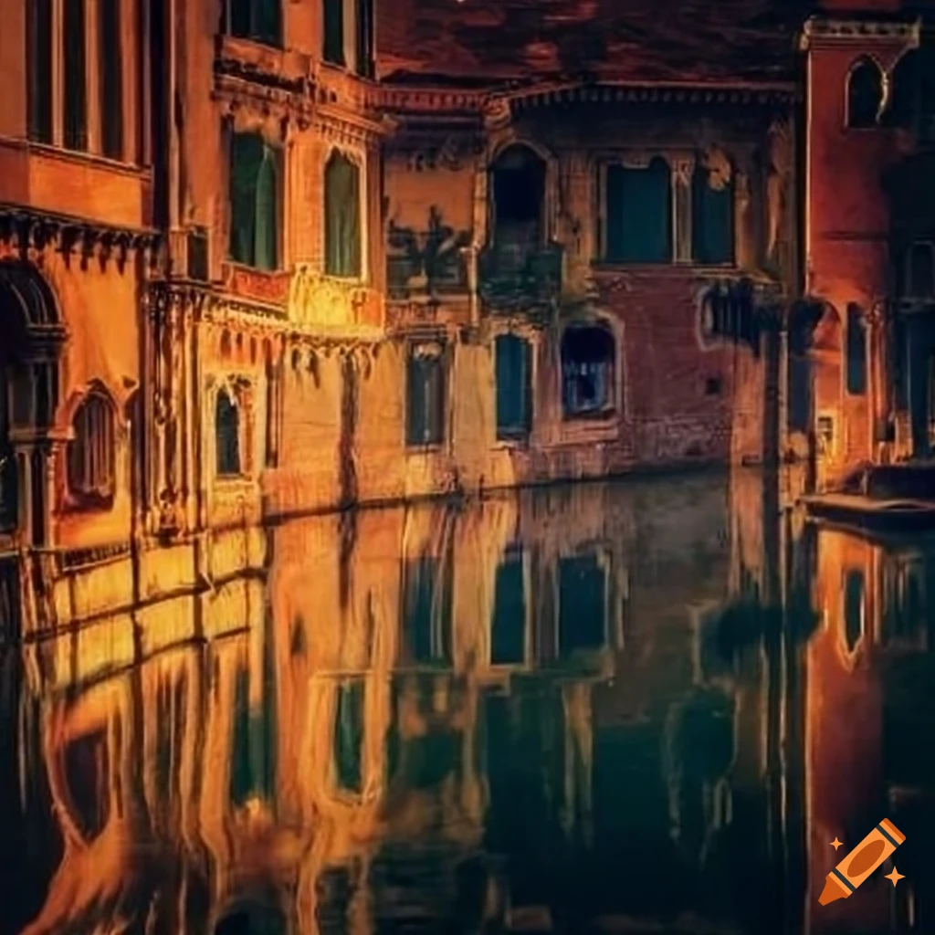 abstract depiction of water in Venice