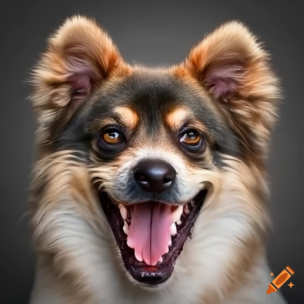 smiling Pomeranian dog