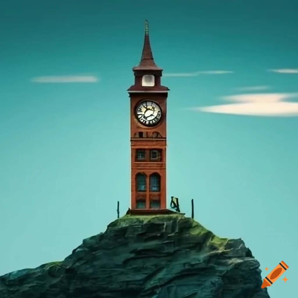 Clocktower On A Rugged Cliff On Craiyon