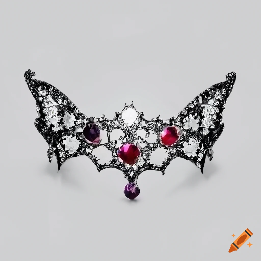 Intricate gothicinspired circlet with gemstones on Craiyon