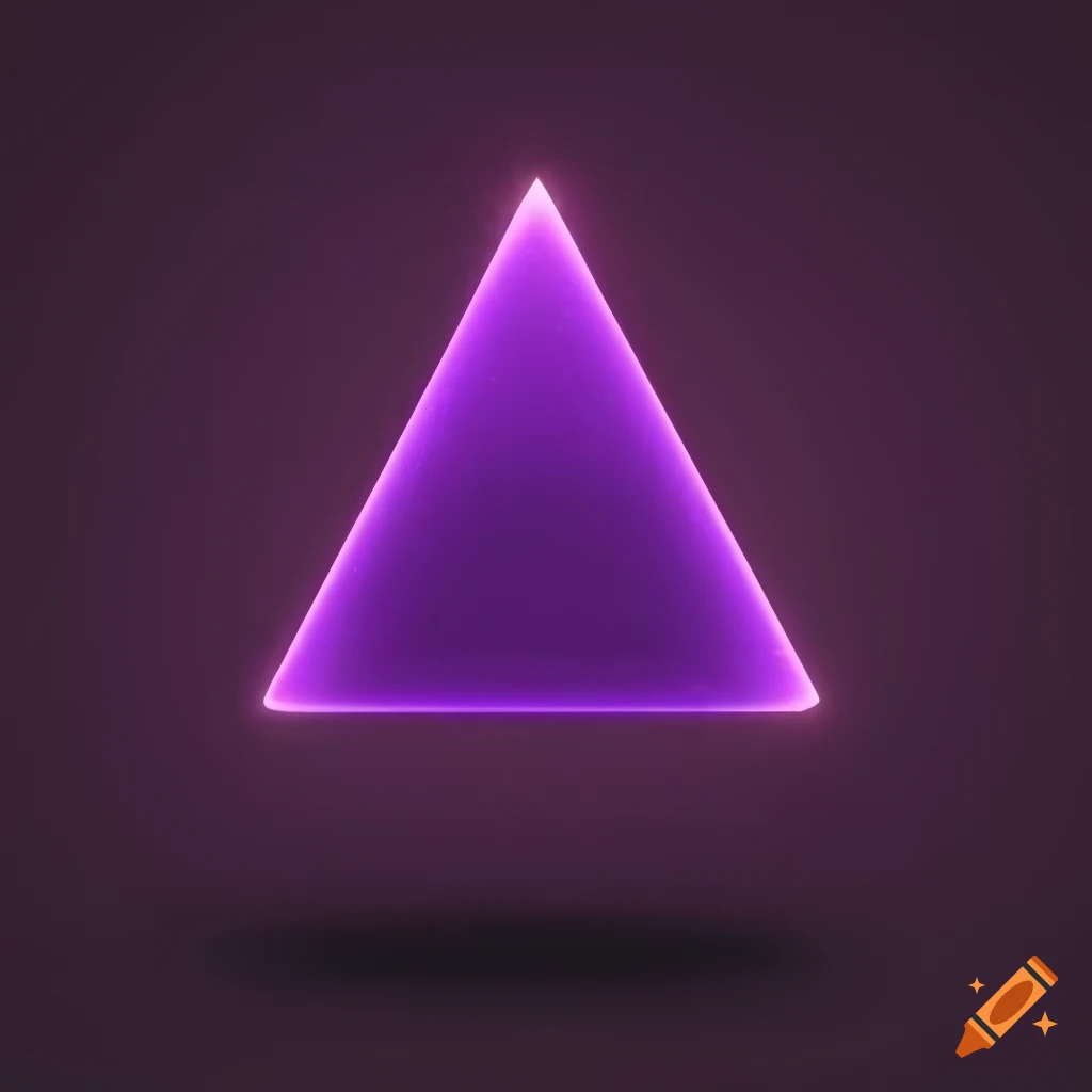 Glowing violet triangle on dark background on craiyon