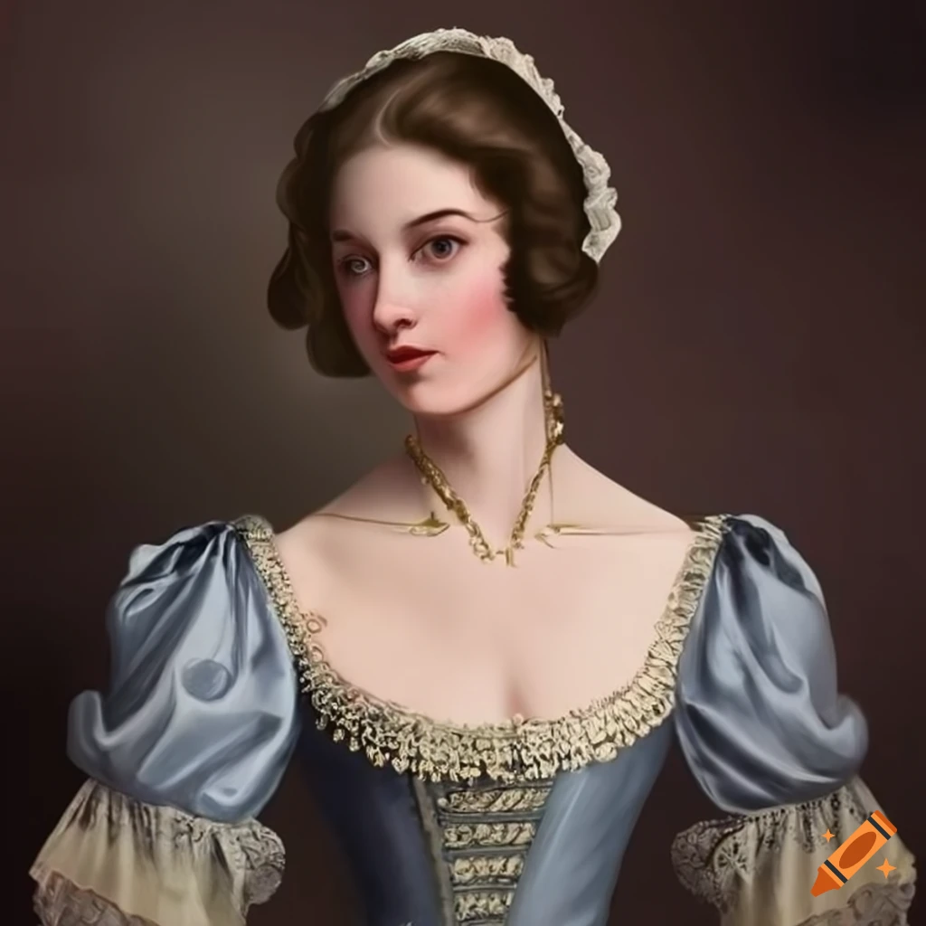 Victorian Woman In A Beautiful Gown