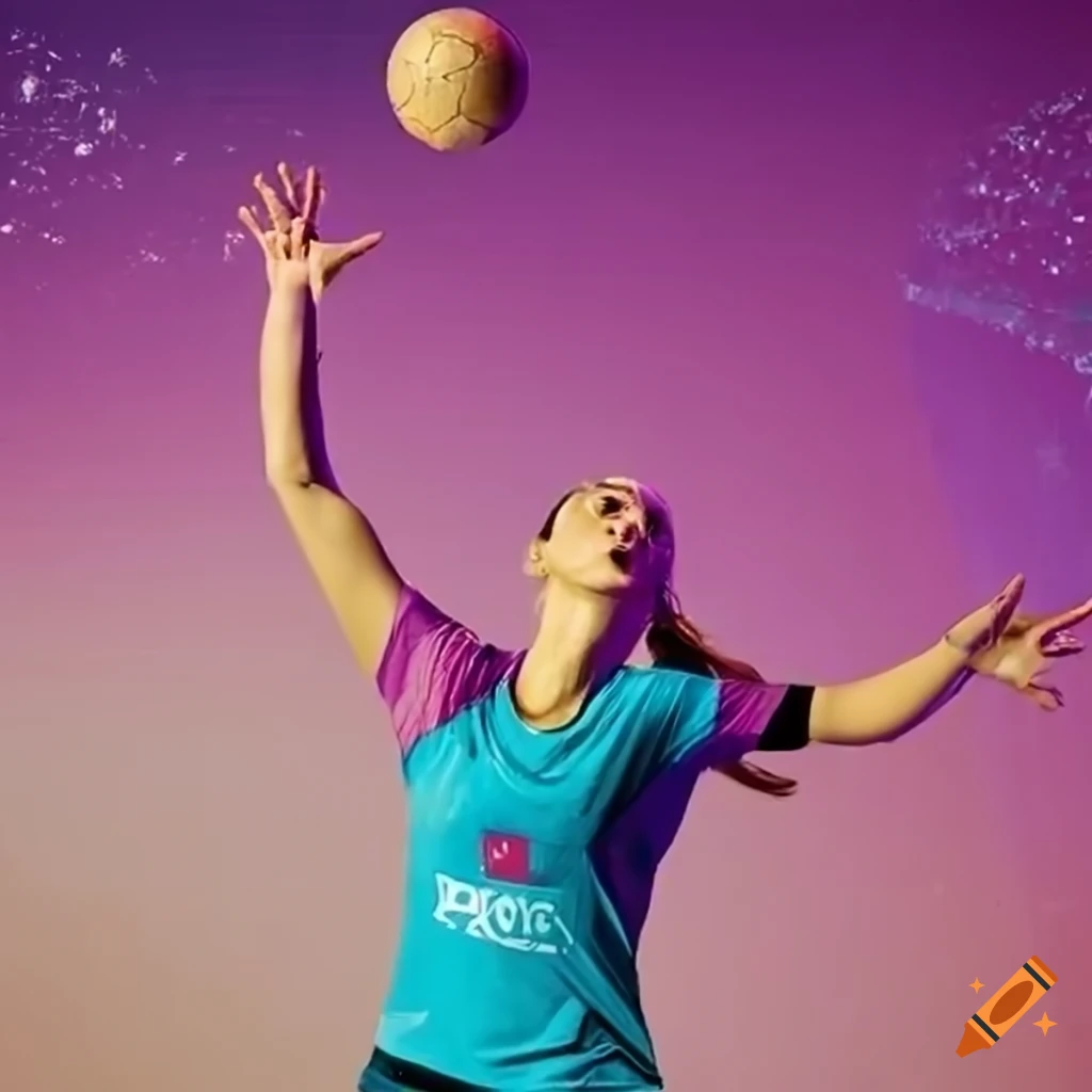 colorful poster for women's handball recruitment event