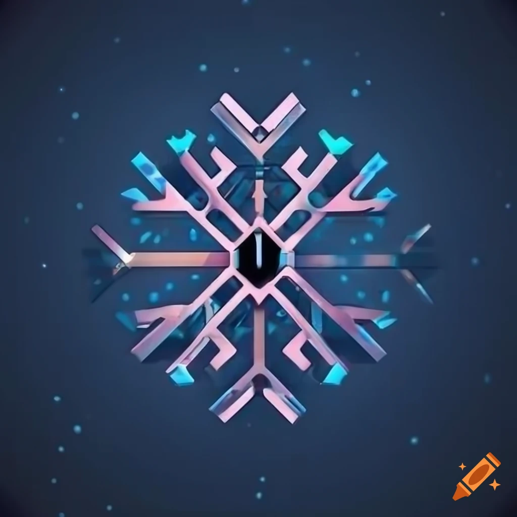 Futuristic Snowflake Logo Design