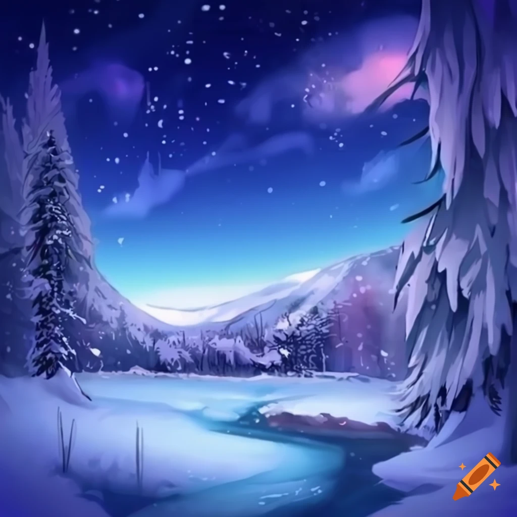 winter anime scenery