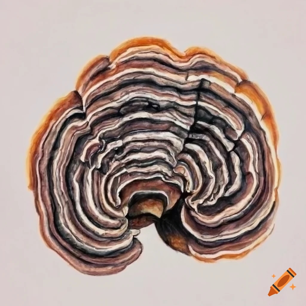 Pencil Drawing Of Turkey Tail Mushrooms pencil-drawing-of-turkey-tail-mushrooms