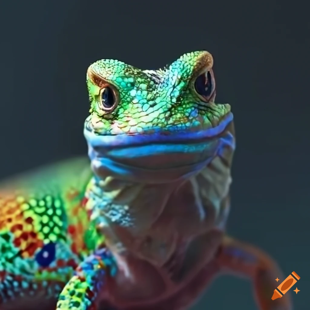 colorful lizard with a smile
