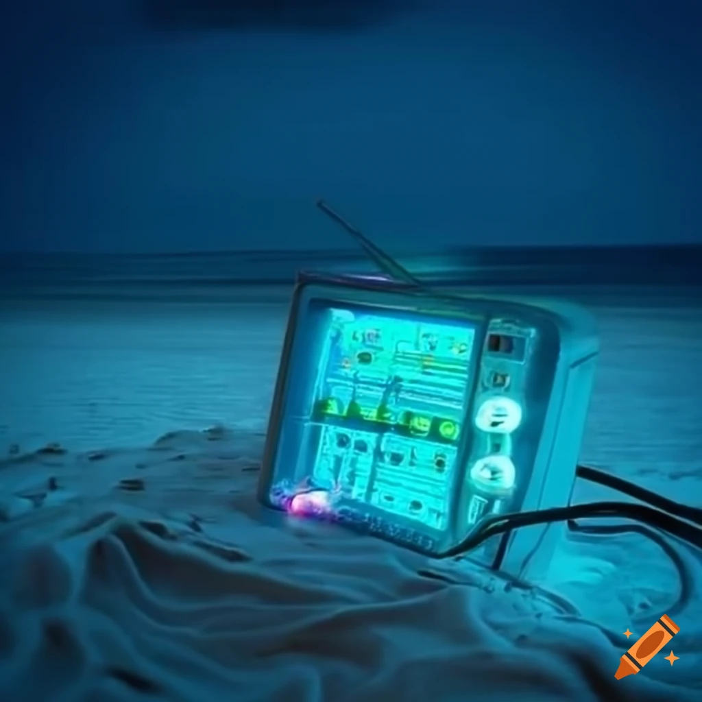Oscilloscope on the beach on Craiyon