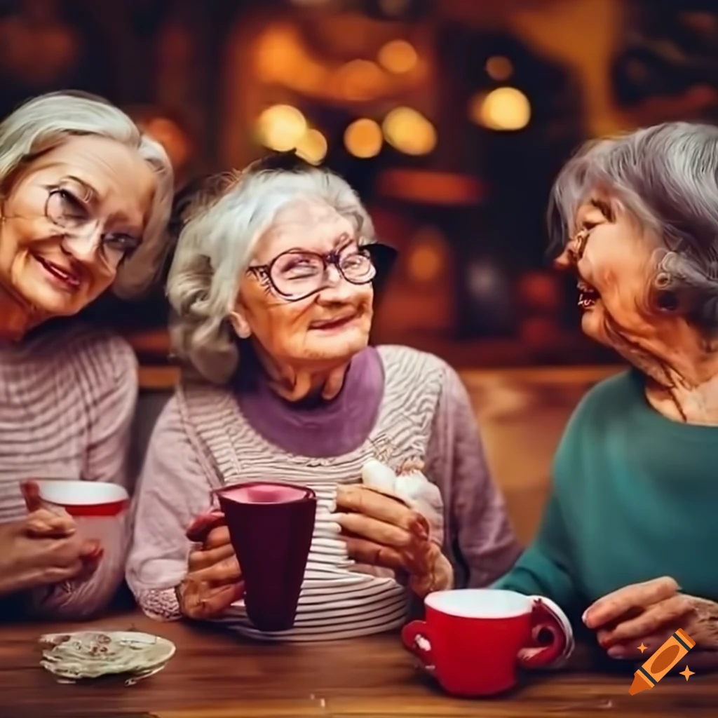 Group Of Elderly Women Having Hot Chocolate In A Bar On Craiyon 4594