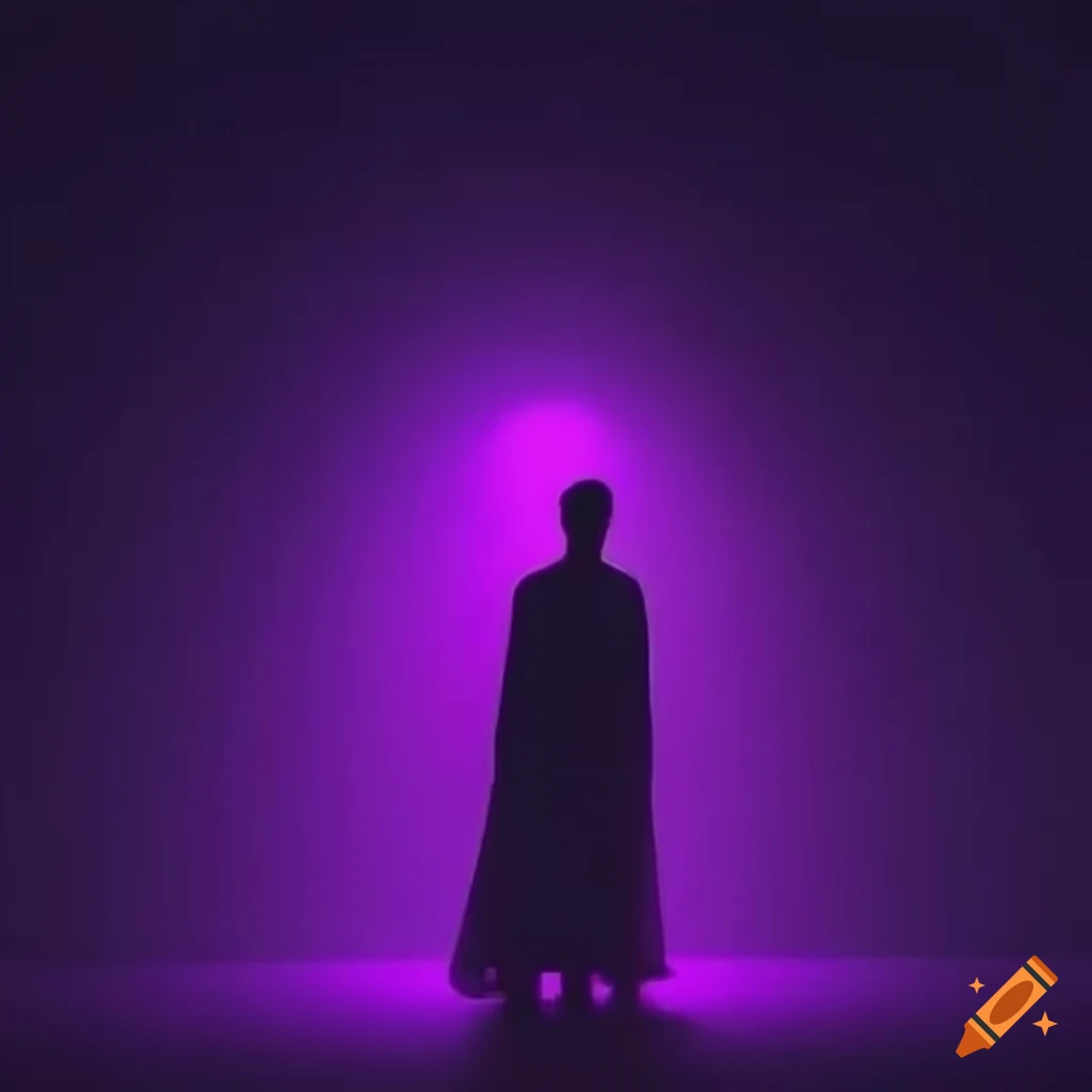 purple club lights with a playful man in the center
