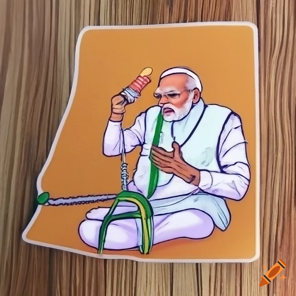 Narendra Modi drawing image | Kids Adda