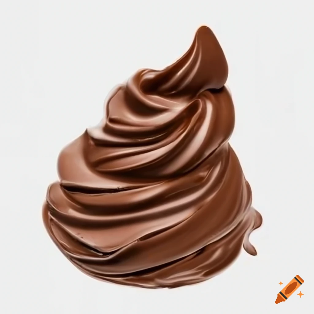 Chocolate cream swirl on white background on Craiyon