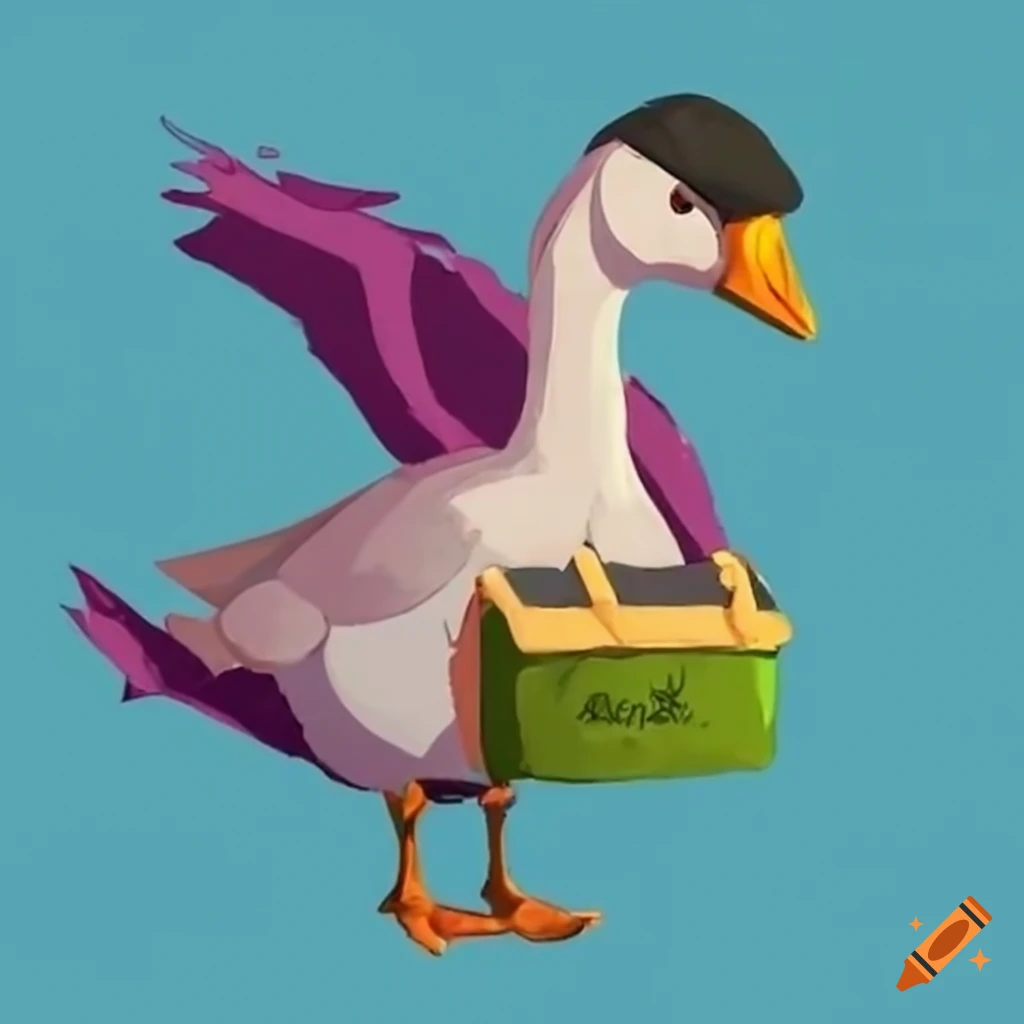 goose delivering a package