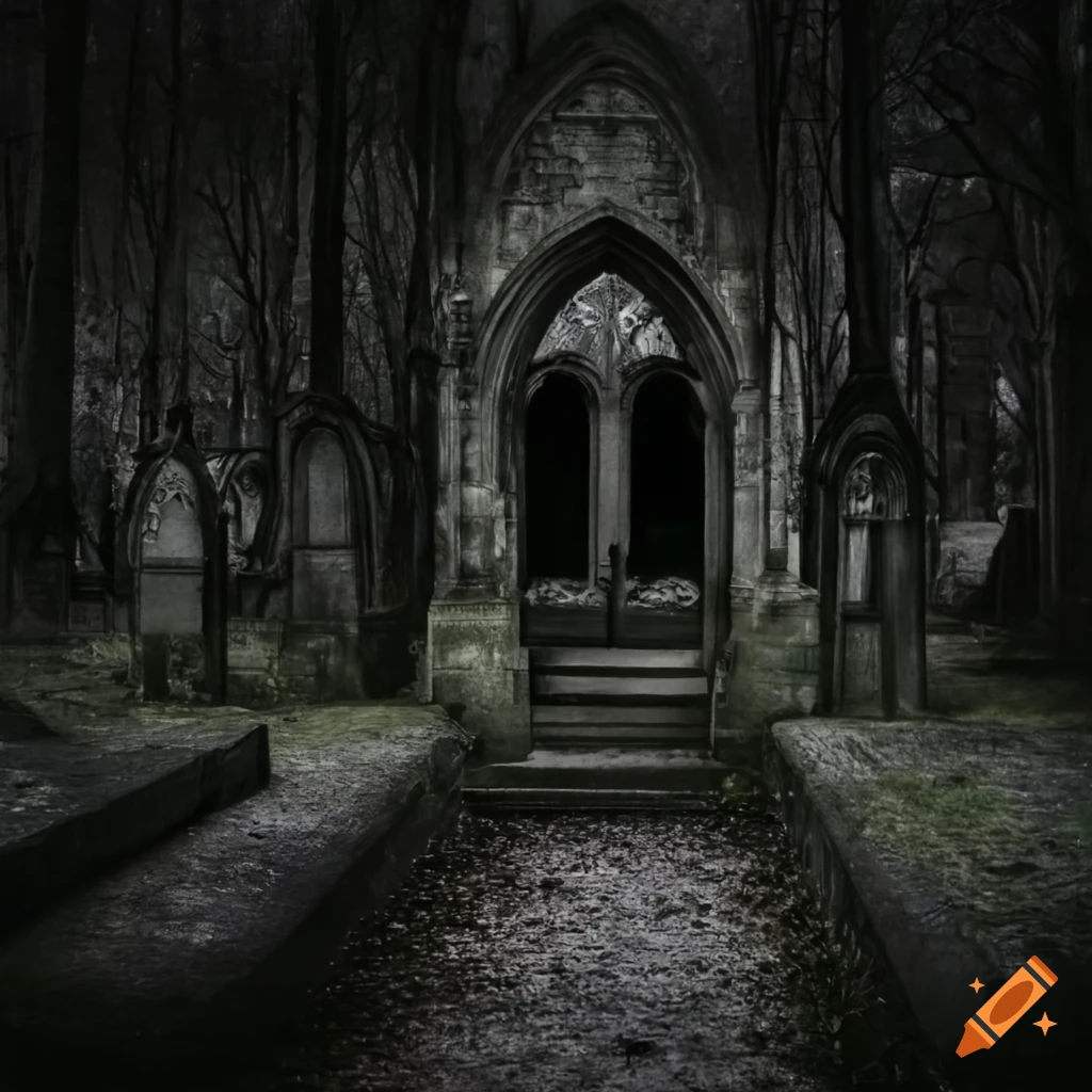image of an eerie graveyard