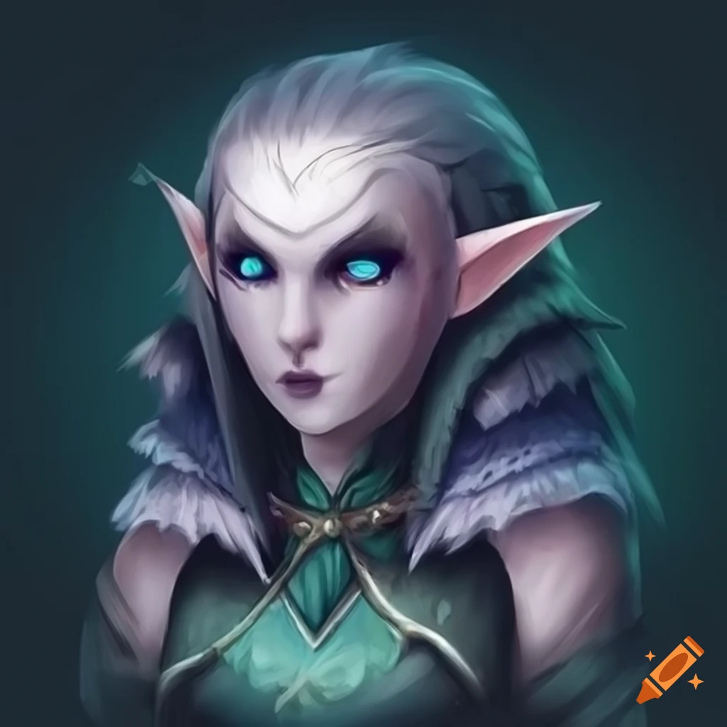 Illustration of a noble high elf mage on Craiyon