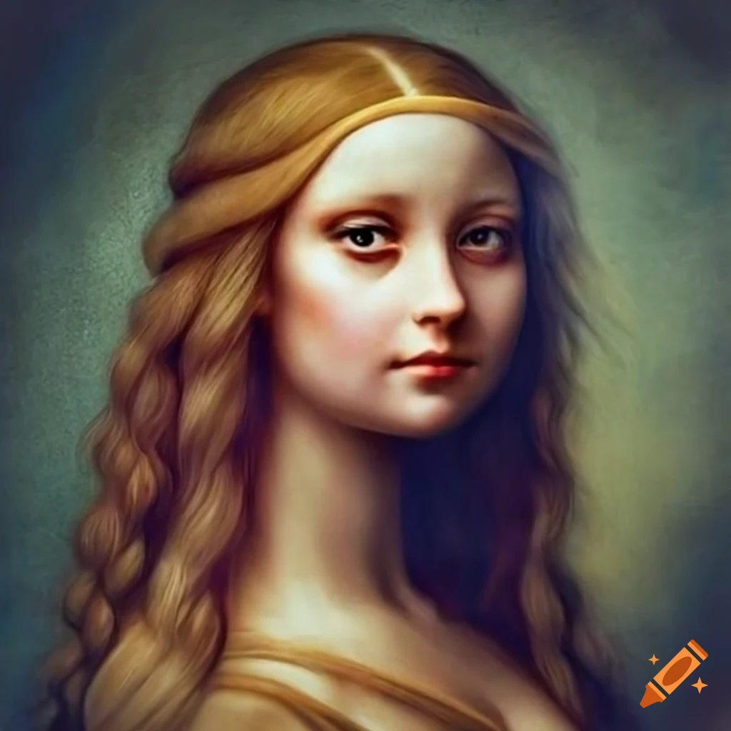 Realistic painting of a beautiful girl in da vinci style on Craiyon