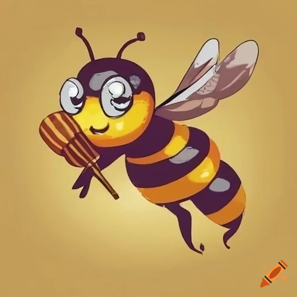 bee flying towards honey