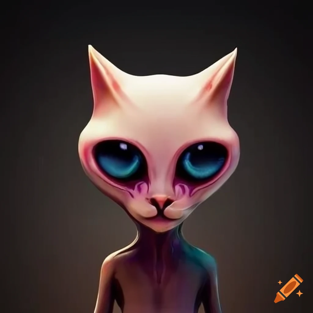 image of an alien cat with a knife-shaped head