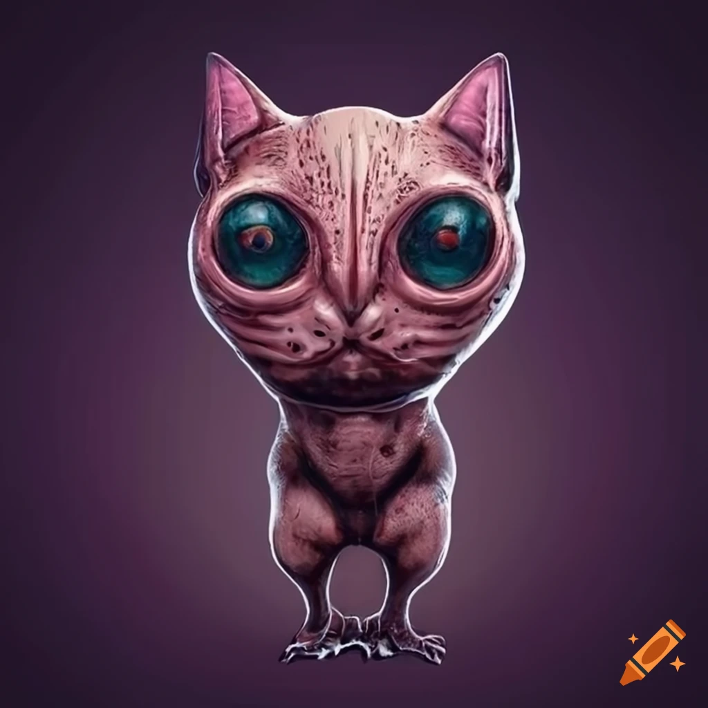 image of an alien cat with a hammer-shaped head