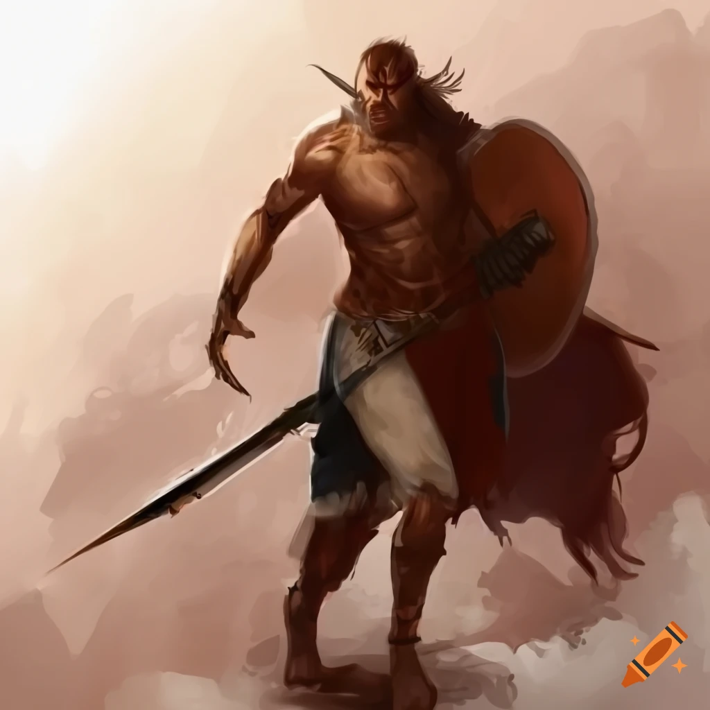 illustration of a warrior in training