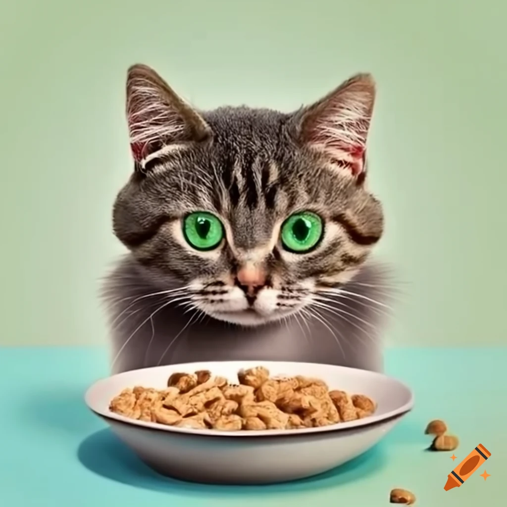 Cat eating cereal on Craiyon