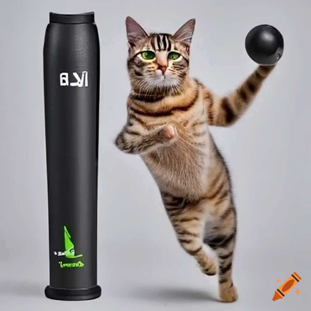 Cat swinging a baseball bat