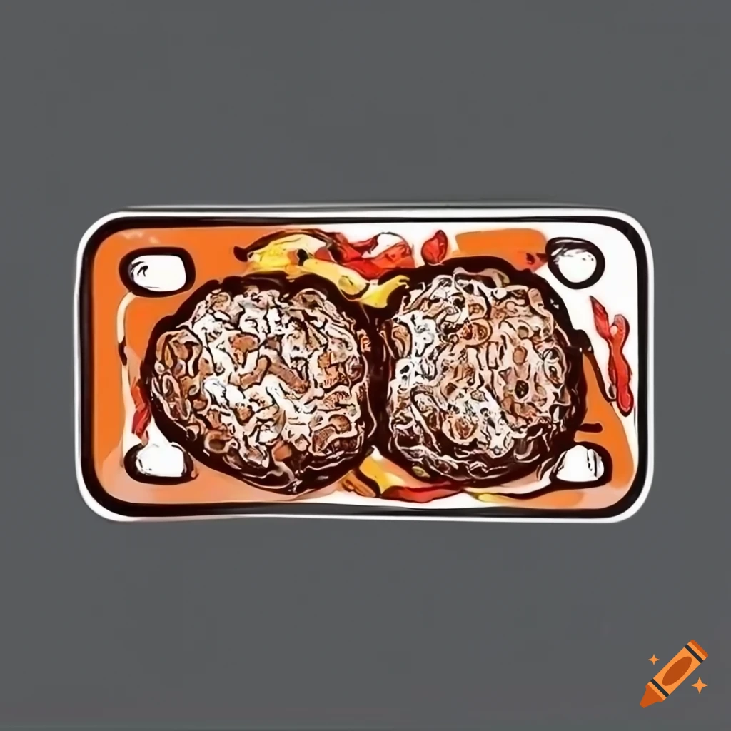 license plate template with meatball design