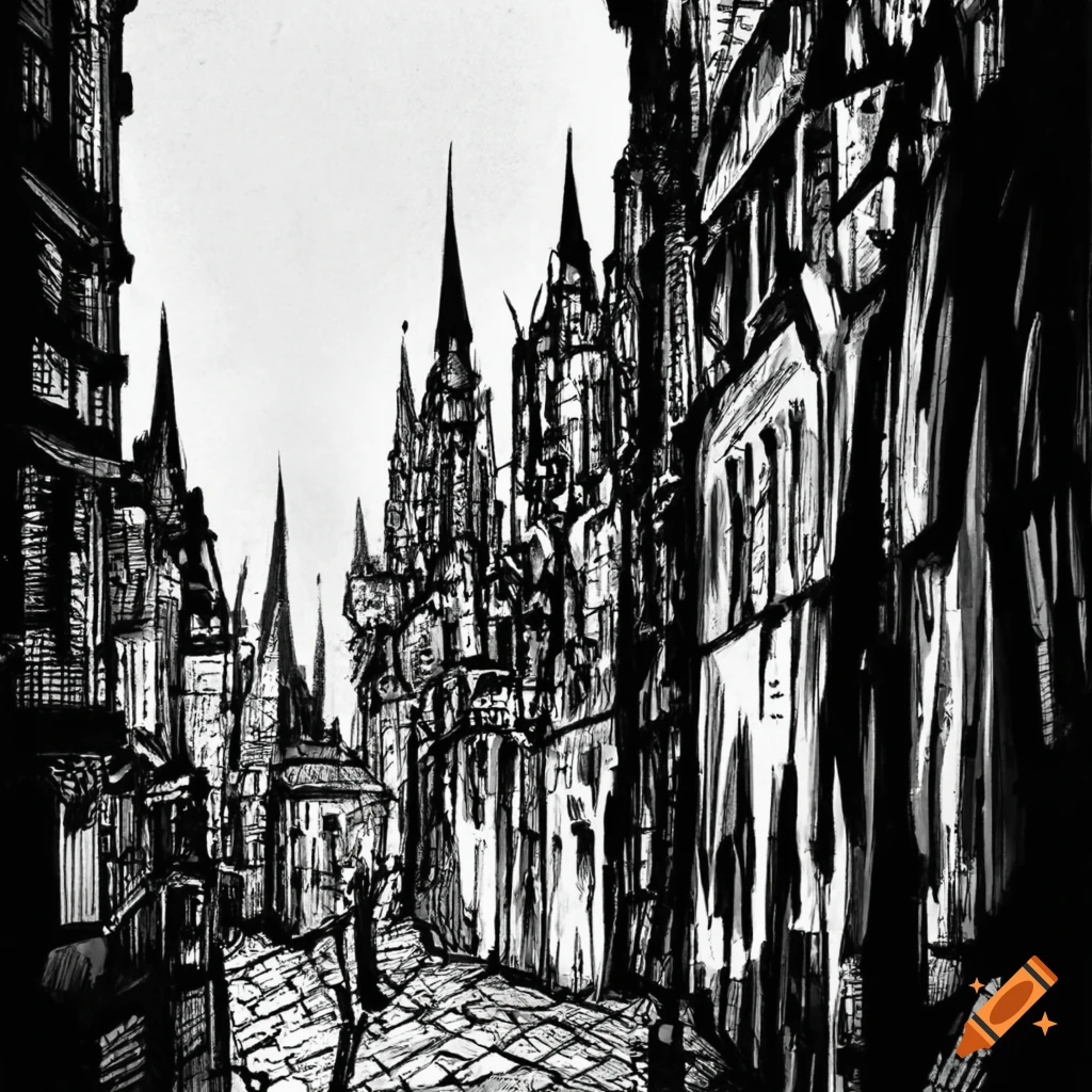 Victorian city in a fantasy setting with ashes on Craiyon