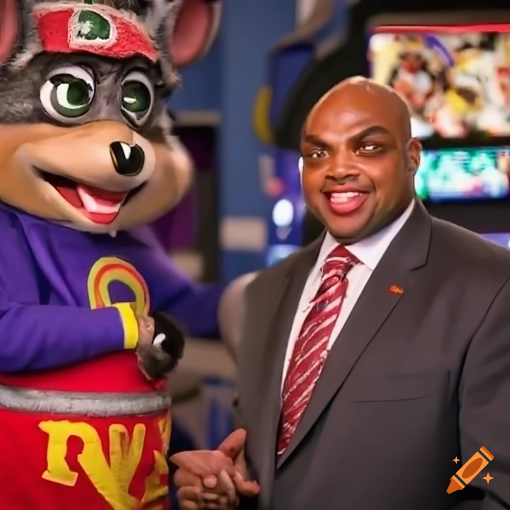 Charles barkley at chuck e. cheese on Craiyon