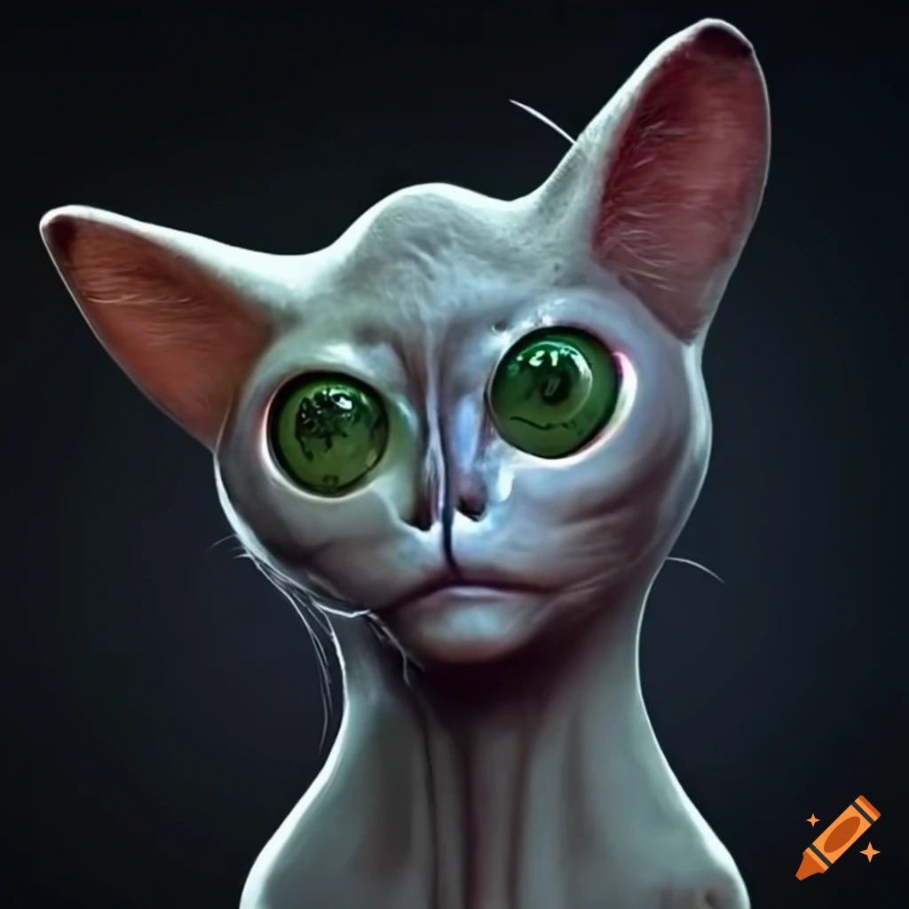 cartoon illustration of an alien cat
