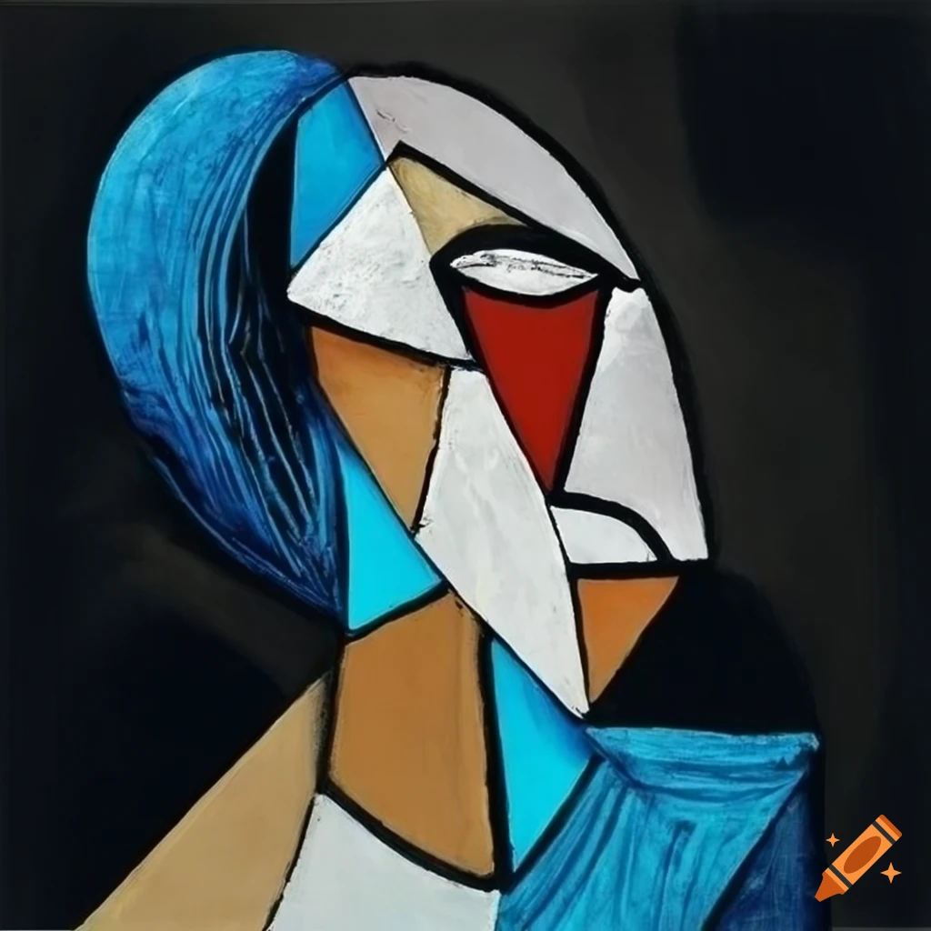 monochrome painting with abstract shapes and lines