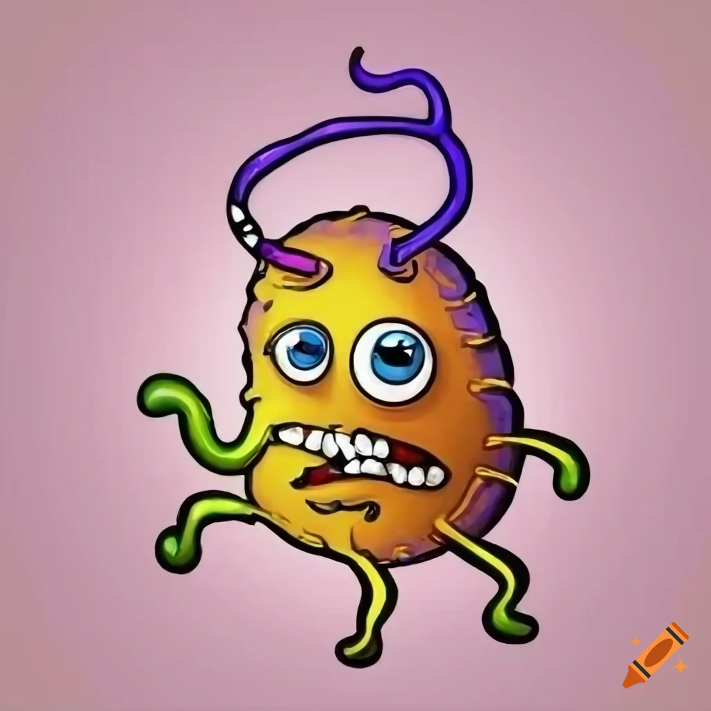Cartoon artwork of a bacteria
