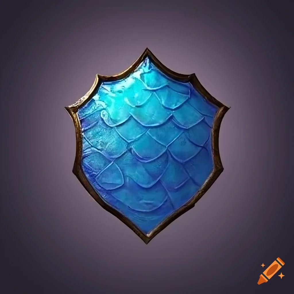 Blue dragon scales shield artifact on Craiyon