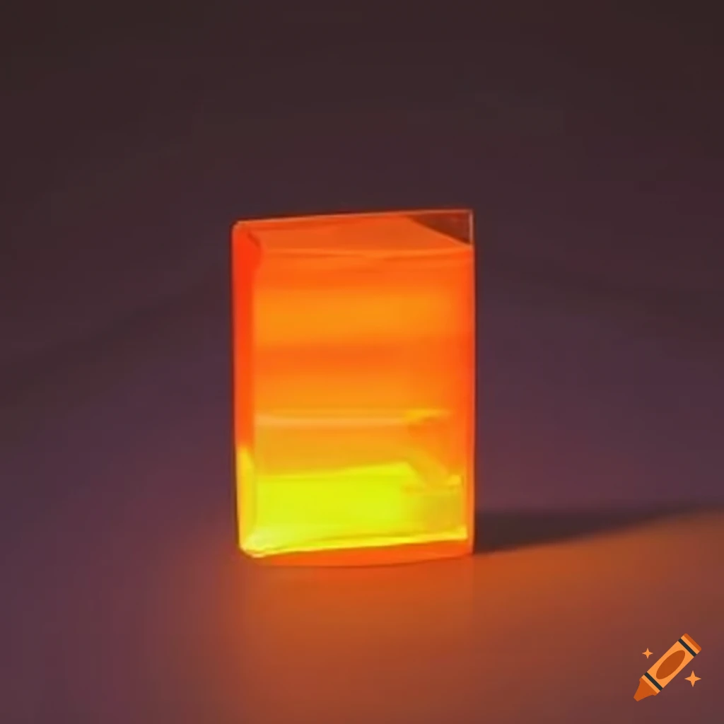 Glowing glass prism in orange color on Craiyon