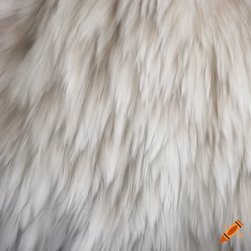 Photorealistic pattern of bright-white wolf fur on Craiyon