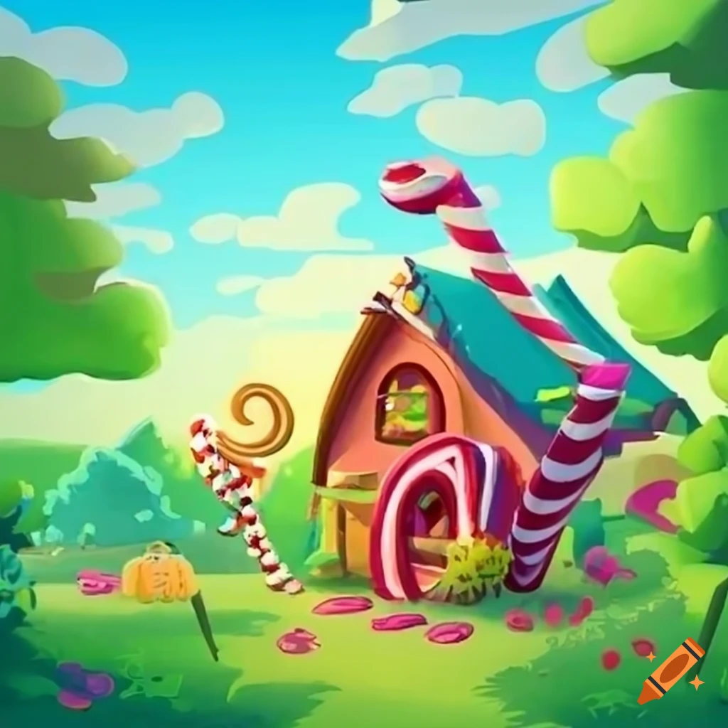 Candy land cityscape on Craiyon