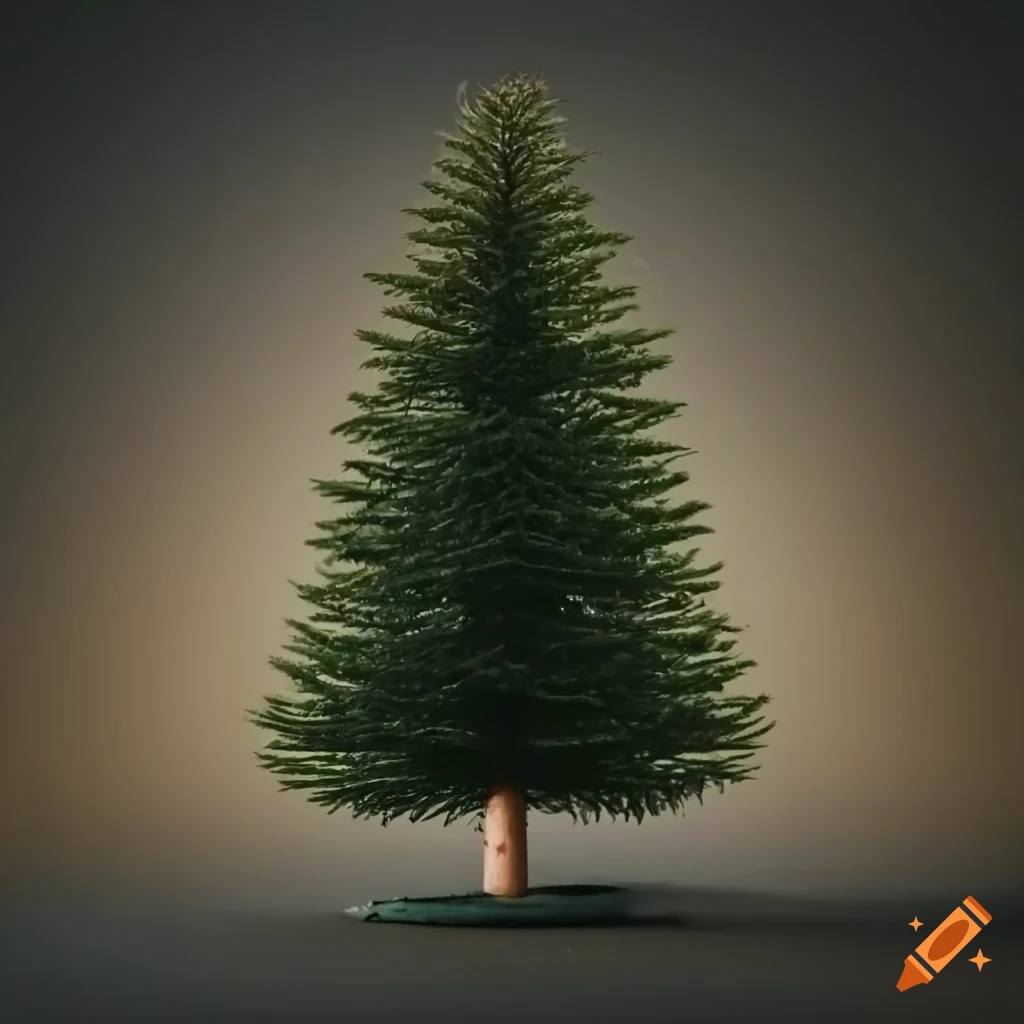 Indoor fir tree in an office on Craiyon