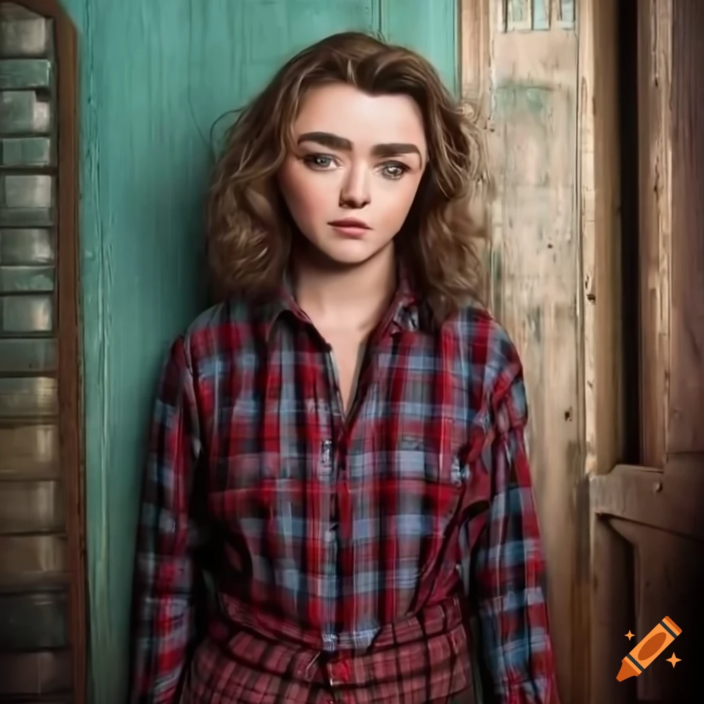 Photo of actress maisie williams standing in a doorway on Craiyon