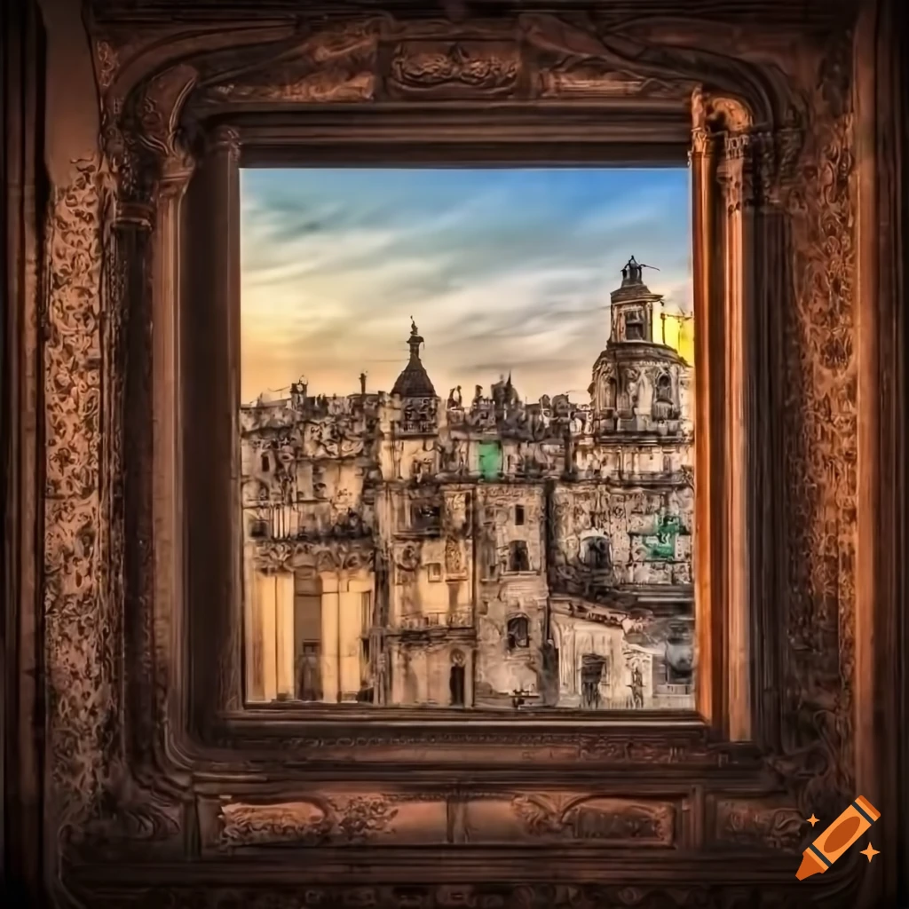 dramatic photo of a leather book with a view of old Havana