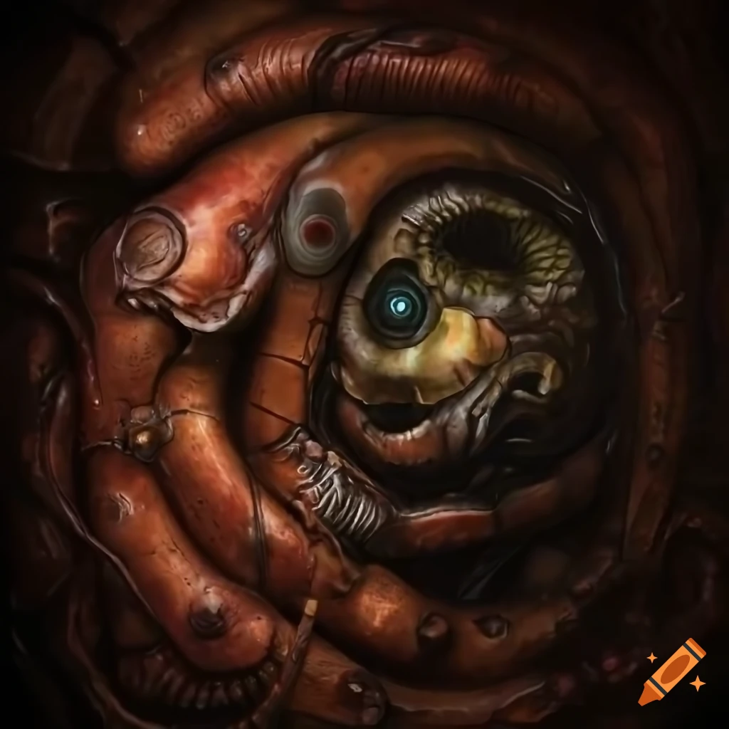 2D game with H.R. Giger-inspired alien creatures