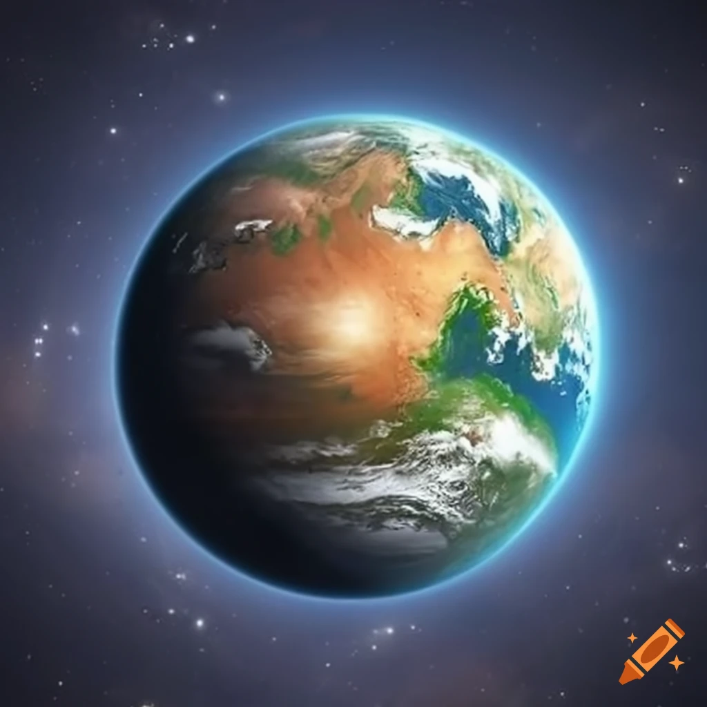 Concept art of an alternate earthlike on Craiyon