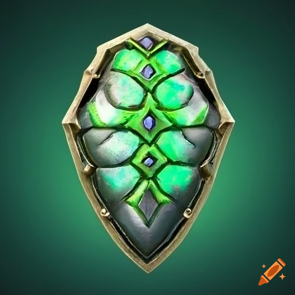 Green dragon scales shield artifact
